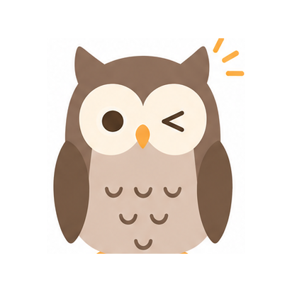 フクロウ（ウィンク）